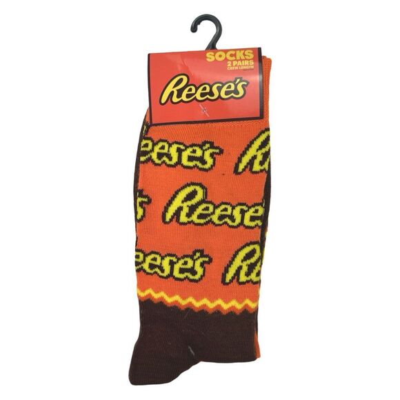 Reese’s Crew Socks - 2 Pairs - Size Large - Unisex - Picture 1 of 2